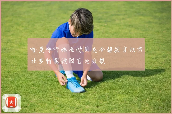 哈曼呼吁施洛特贝克冷静发言切勿让多特蒙德因言论分裂